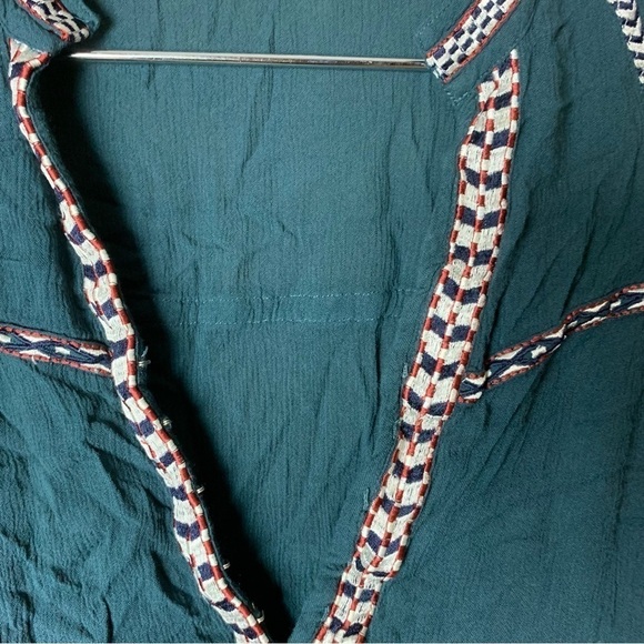 [Tularosa] Wyatt Dark Green Embroidered Long Sleeve Top - Picture 5 of 9